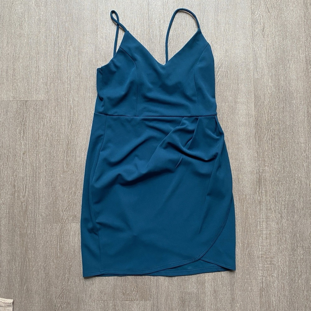 Lulus Forever Your Girl Teal Blue Bodycon Dress Size Medium Homecoming Dance - Picture 4 of 8